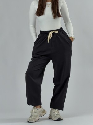 Cocopelli Paça Ayarlamalı Regular Siyah Kadın Jogger Pantolon COC3487