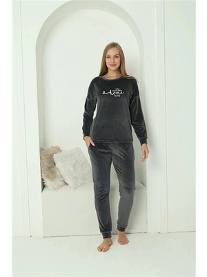 Beruflic Kadın Kadife Füme Pijama Takım
