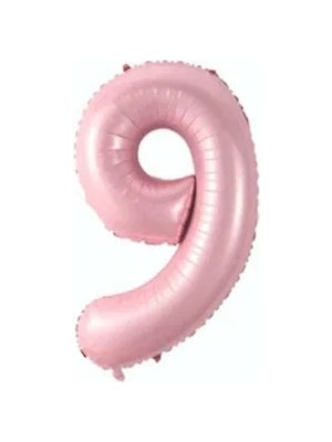 Tatlı Günler Folyo Balon 9 Rakamı Helyum Balon 76 cm Pembe Renk - Retro 9 Yaş