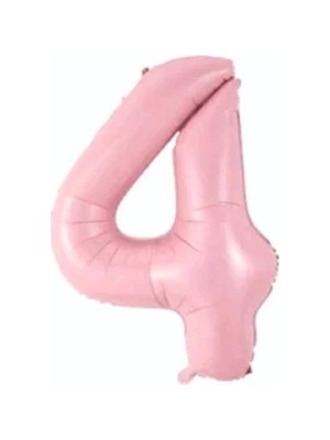 Tatlı Günler Folyo Balon 4 Rakamı Helyum Balon 76 cm Pembe Renk - Retro 4 Yaş