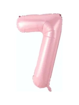 Tatlı Günler Folyo Balon 7 Rakamı Helyum Balon 76 cm Pembe Renk - Retro 7 Yaş
