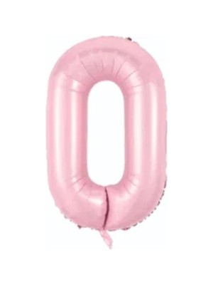Tatlı Günler Folyo Balon 0 Rakamı Helyum Balon 76 cm Pembe Renk - Retro 0 Yaş