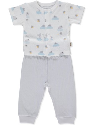 Bebetto Organik Süprem Double Patiksiz Mini Pijama Takımı 2li (Organıc Stars And Koalas) Gri