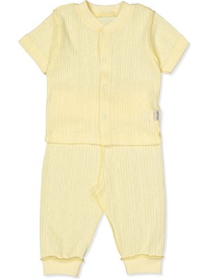 Bebetto Dış Dikiş Ajurlu Patiksiz Mini Pijama (Basıc/25) Sarı