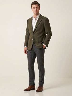 Centilmen Iki Düğme Yün Karışımlı Mono Yaka Blazer Ceket 44316