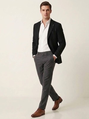 Centilmen Iki Düğme Yün Karışımlı Mono Yaka Blazer Ceket 44316