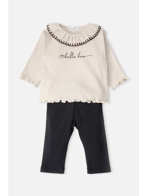 Bebetto Kaşkorse Sweat 2li Takım (Bella Bow) Bej