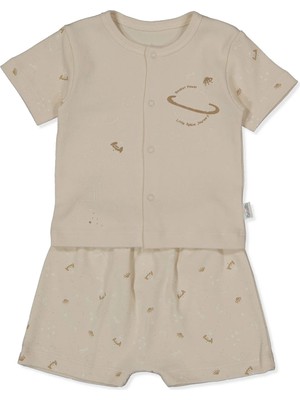 Bebetto Interlok Şortlu Pijama Takımı 2li (Dream Bıg) Bej