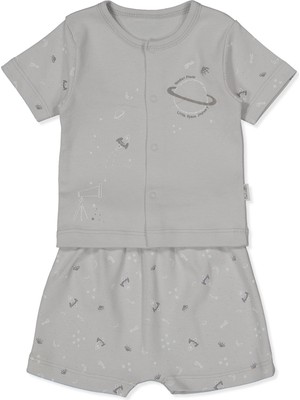 Bebetto Interlok Şortlu Pijama Takımı 2li (Dream Bıg) Gri