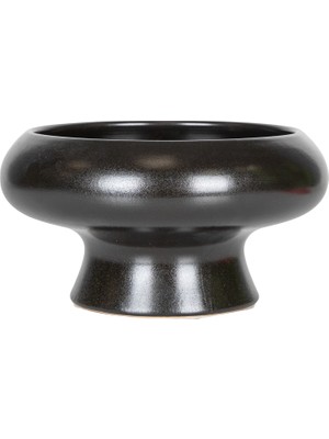 Herdekora Dekoratif Ayaklı Seramik Saksı Siyah 16X8,5 Cm.