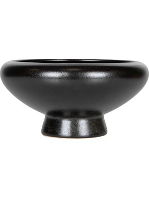 Herdekora Dekoratif Ayaklı Seramik Saksı Siyah 20X10 Cm.