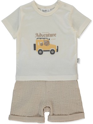 Bebetto Müslin Şort 2li Takım (Adventure) Bej