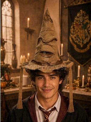 Parti Adresi Harry Potter Büyücü Seçmen Şapka – Halloween ve Kostüm Partisi Cadı Şapkası