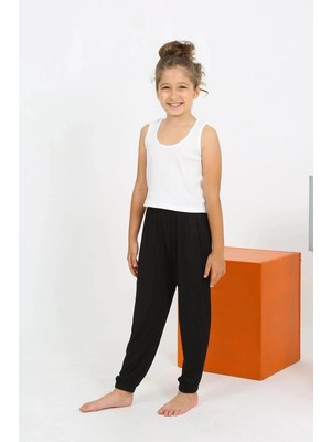 Beruflic Kız Çocuk Sıfır Kol Beyaz Penye Pijama Takım
