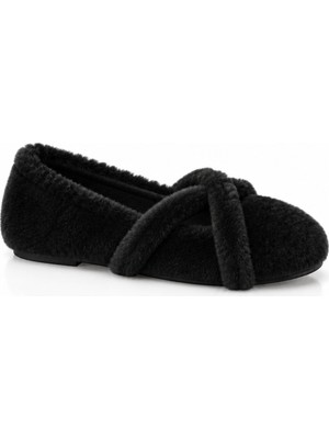 Ultra Yumuşak Bantlı Peluş Kadın Ev Babeti