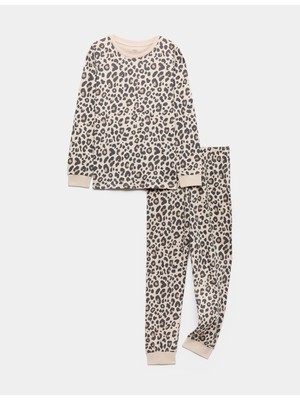 Marks & Spencer Leopar Desenli Uzun Kollu Pijama