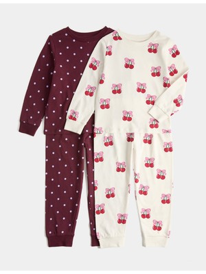 Marks & Spencer 2'li Kiraz Desenli Pijama Seti