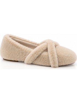 Nazar Shoes Ultra Yumuşak Bantlı Peluş Kadın Ev Babeti