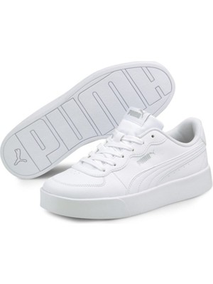 Puma Skye Clean Kadın Spor Ayakkabı Beyaz Nefes Alabilir Yapı ile Günlük Kullanıma Uygun