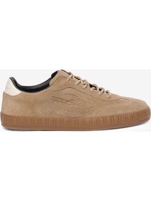Erkek Vizon Hakiki Deri Sneaker Ayakkabı 5K1SA18485
