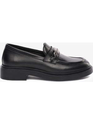 Greyder Kadın Siyah Hakiki Deri Loafer Ayakkabı 5K2CA35310