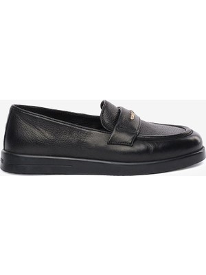 Greyder Kadın Siyah Hakiki Deri Loafer Ayakkabı 5K2CA34385