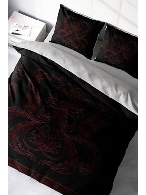 Black Baroque 3D Çift Kişilik Nevresim Takımı, MONOHOME7358