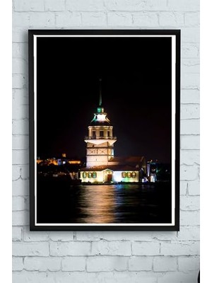 (PSTER11669) Istanbul Kız Kulesi Manzara Çerçeveli Tablo 2 (40X50 Cm)
