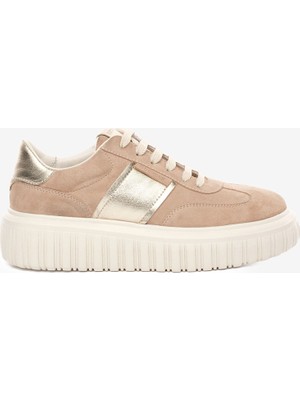 Greyder Kadın Bej Hakiki Deri Sneaker Ayakkabı 5K2SA35371