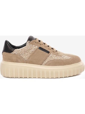 Greyder Kadın Vizon Hakiki Deri Sneaker Ayakkabı 5K2SA35371