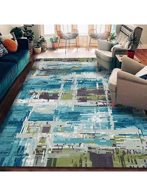 Ocimum Kadife Pamuk Tabanlı Yıkanabilen Kaydırmaz Antibakteriyel Salon Halısı 200X250