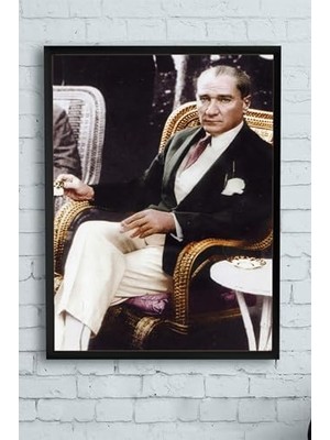 PSTER9913 Mustafa Kemal Atatürk Çerçeveli Tablo 5 (30 x 40 Cm)