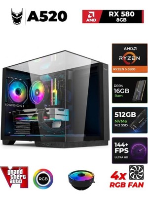 Xgaming Warcry R5 5500 16GB Ddr4 512GB M.2 Nvme Rx 580 8gb Oyuncu Oem Set