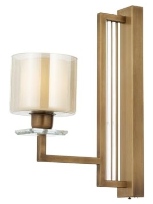 AP-60190-1E Eskitme Kaplama Aplik, E27, Metal, Kristal, 15X32 cm