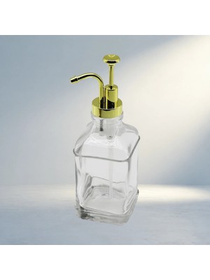 Aslanoğlu Store Şeffaf Kare Cam Şişe 500ML Pompa Sabunluk