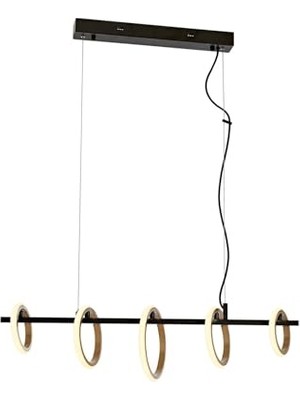 AV-60359-5Y-BSY Sarı/siyah Boyalı Modern LED Metal Pleksi Avize 80X20 cm