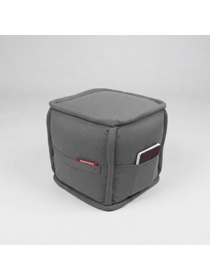 Dekoratif Kare Puf Orta Sehpa Ayak Uzatma Puf 40X40X42 cm Puffymod (Gri)