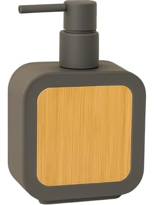 Mat Antrasit Sabunluk, Ahşap Desenli Dispenser