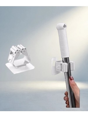 Aslanoğlu Store Pratik Yapışkanlı Mop Tutucu Beyaz 1 Adet