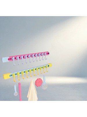 Aslanoğlu Store Pratik Raylı Kancalı Askı 30 cm Mutfak ve Banyo Düzenleyici