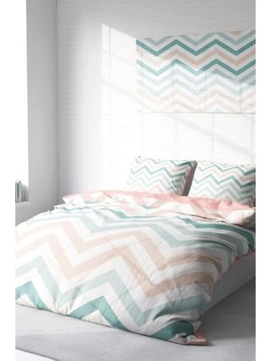Nevresim Takımı, %100 Pamuk Saten Çift Kişilik Zigzag Desenli, MONOHOME37321