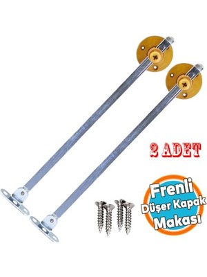 Düşer Kapak Makası Frenli Dolap Çekmece Metal 25 cm Sessiz Açma Kapama Amortisör Piston Bar 2 Adet