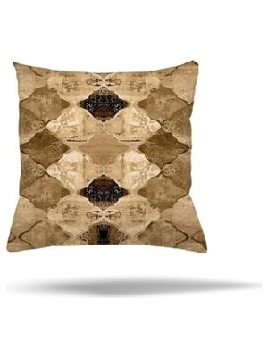 Etnik Geometrik Desenli Gizli Fermuarlı Yastık Kılıfı, Somon 45 x 45