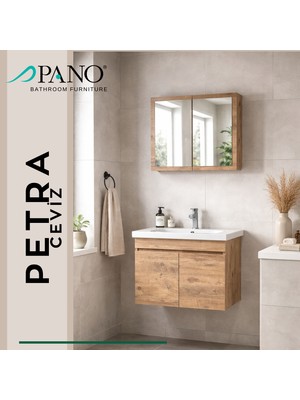 Pano Petra 60 cm Asma Banyo Dolabı Ceviz