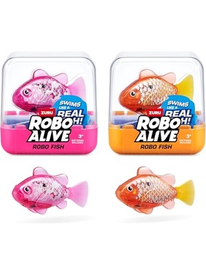Su Aktive Edilen Renk Değiştiren Robotik Yüzen Balıklar, Pembe + Altın, Piller Dahil, 2 Paket, Seri 3