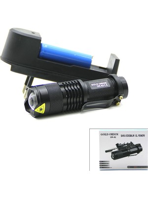 Store 2ın1 Küçük Zoomlu El Feneri Cob LED Metal Kasa 9cm