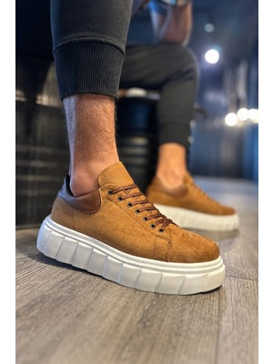Ebrus Trend JET-144 Volt Bağcıklı Süet Erkek Günlük Sneaker Yüksek Taban Ayakkabı Sbt Taba