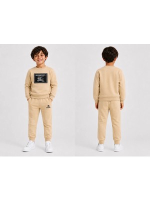 Mavi Boncukk Çocuk Sweatshirt Eşofman Takımı