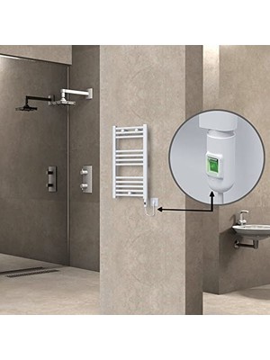 Haiti Elektrikli Havlupan 400X700 Düz Beyaz Parlak (On/off Düğmeli) 300 W