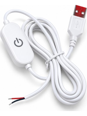 Ledarmy 5V USB Dokunmatik LED Anahtar Kablolu 1 Metre Beyaz Aç Kapa